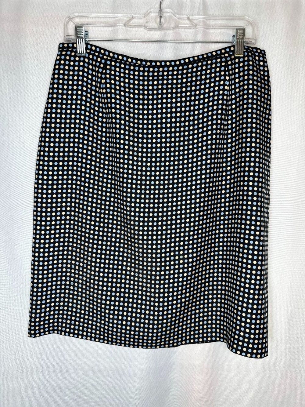 VTG Ann Taylor Dotted Silk Pencil Skirt, Size 12 Y2K Career Preppy Office City